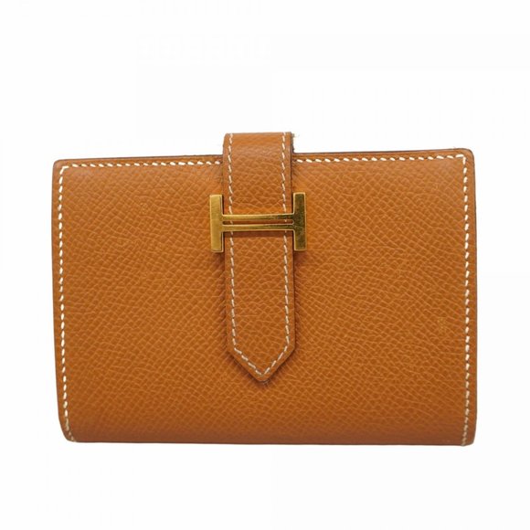 HERMES Gold Leather Wallet - Picture 1 of 14